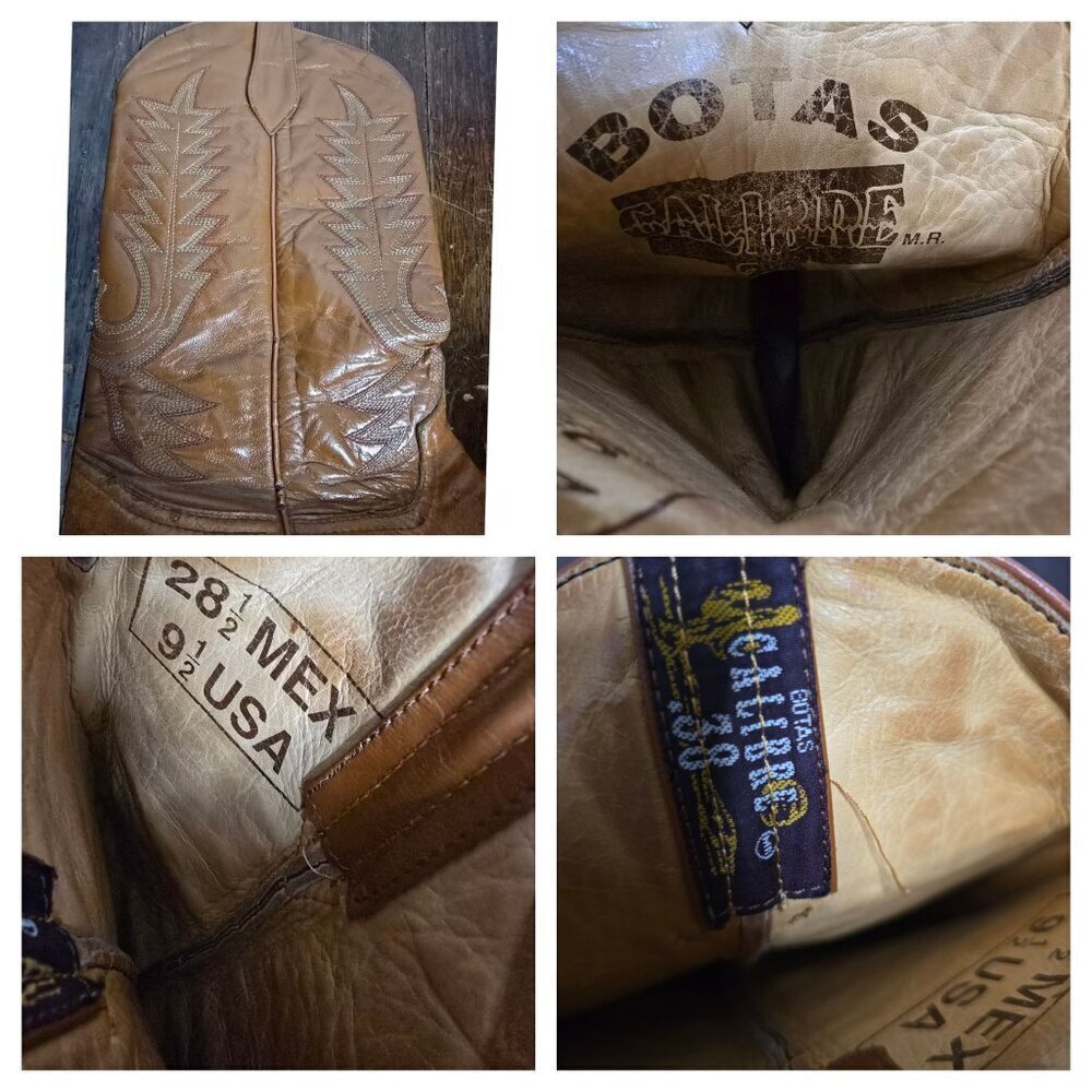 Vintage Botas Calibre Light Brown Cowboy Boots - Picture 3 of 16
